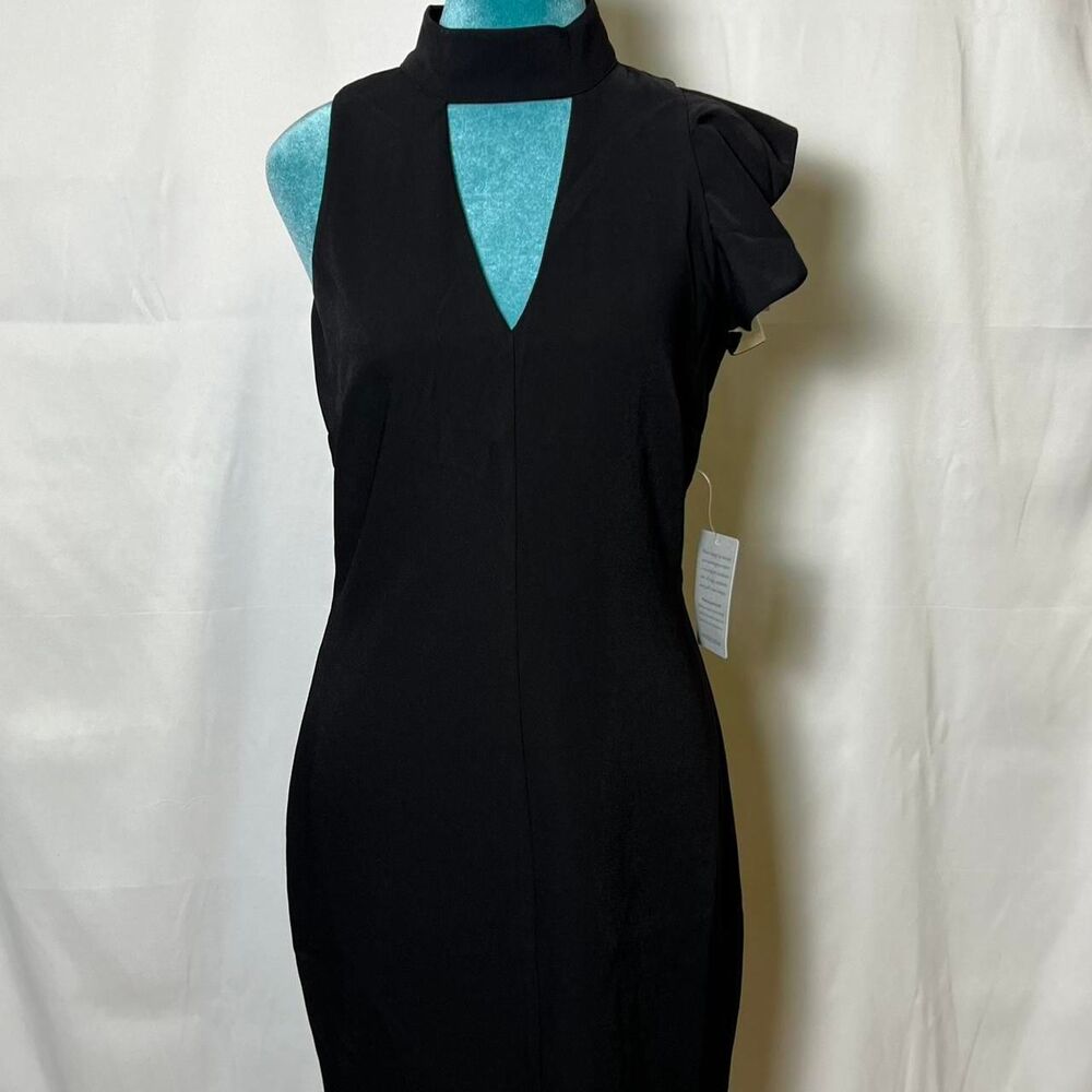 NWT‎ Adelyn Rae Asymmetrical Ruffle LBD